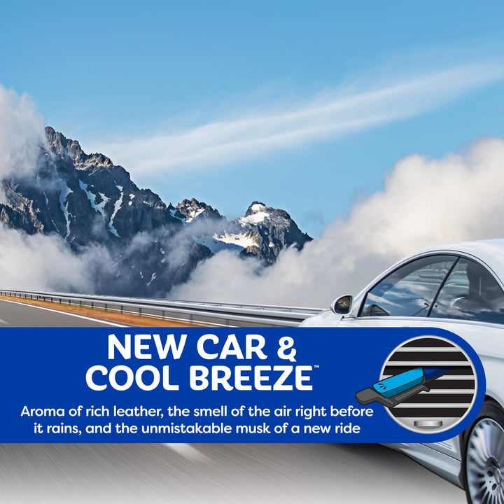 Refresh your car, Odor Elimination cool breeze Auto Vent Stick, New Car, 6 Per Pack - Packaging may vary, blue