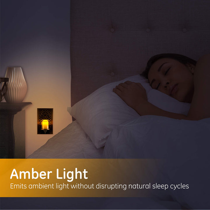LED CandleLite Night Light, Plug-In, Dusk to Dawn Sensor, Flameless Candle, Sunset Light, Home Decor, LED Lights for Bedroom, Bathroom, Kitchen, Oil-Rubbed Bronze, 11258