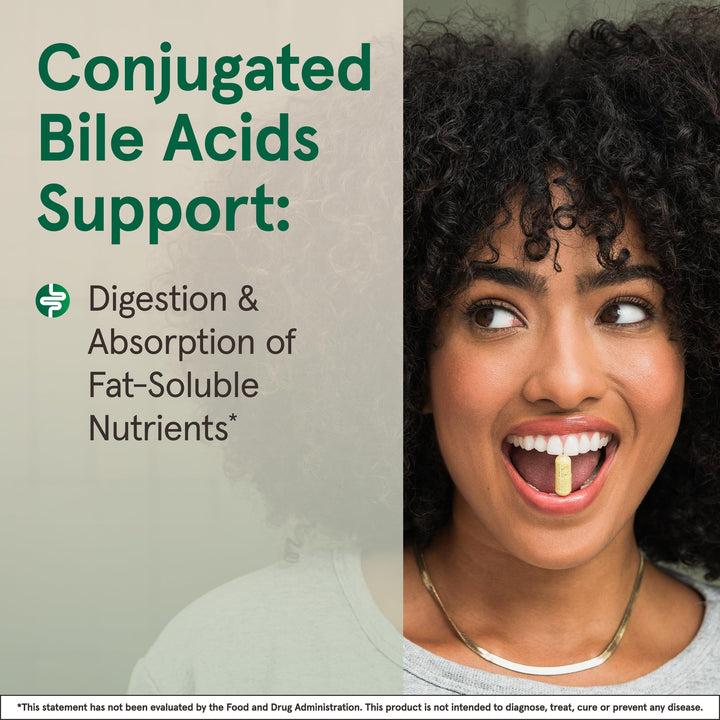 Bile Acid Factors 1000 mg With Conjugated Bile Acids, Dietary Supplement for Digestion Support and Absorption of Fats & Fat-Soluble Nutrients, 120 Capsules, 30 Day Supply