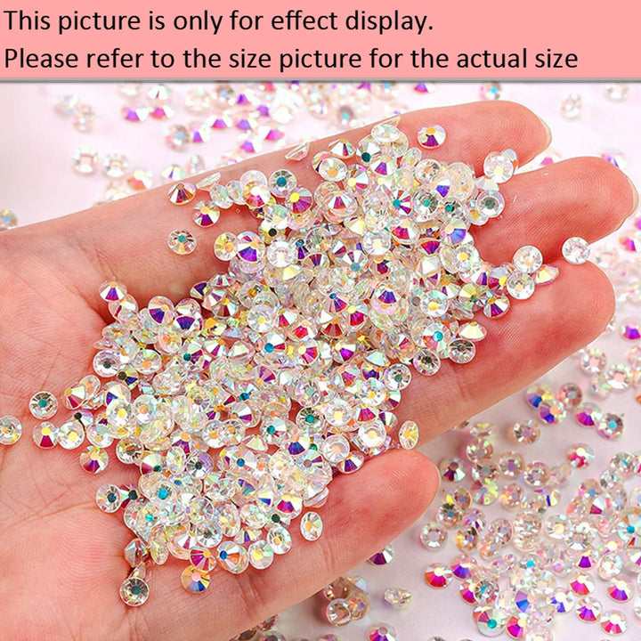 720 Pieces SS20 Flatback Rhinestones, 4.8MM Flatback Crystal Rhinestones for Craft Nails Dance Costumes, Non Hotfix Rhinestones, Transparent AB