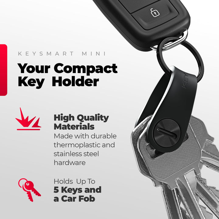 KeySmart Mini Key Organizer Keychain Holder - Compact Key Holder for Keychain Key Case, Key Holder, Attach Key Fob