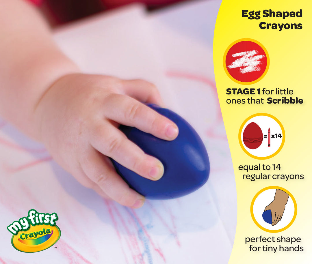 ; My First ; Palm-Grip Crayons; Art Tools; 6 Count; Designed for Toddlers