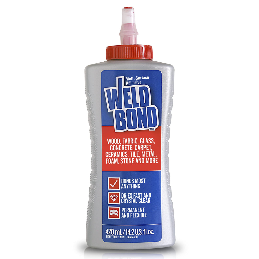 Multi-Surface Adhesive Glue, Bonds Most Anything. Use as Wood Glue or on Fabric Glass Mosaic Carpet Ceramic Tile Metal Stone & More. Non-Toxic, Dries Crystal Clear 14.2oz /420ml