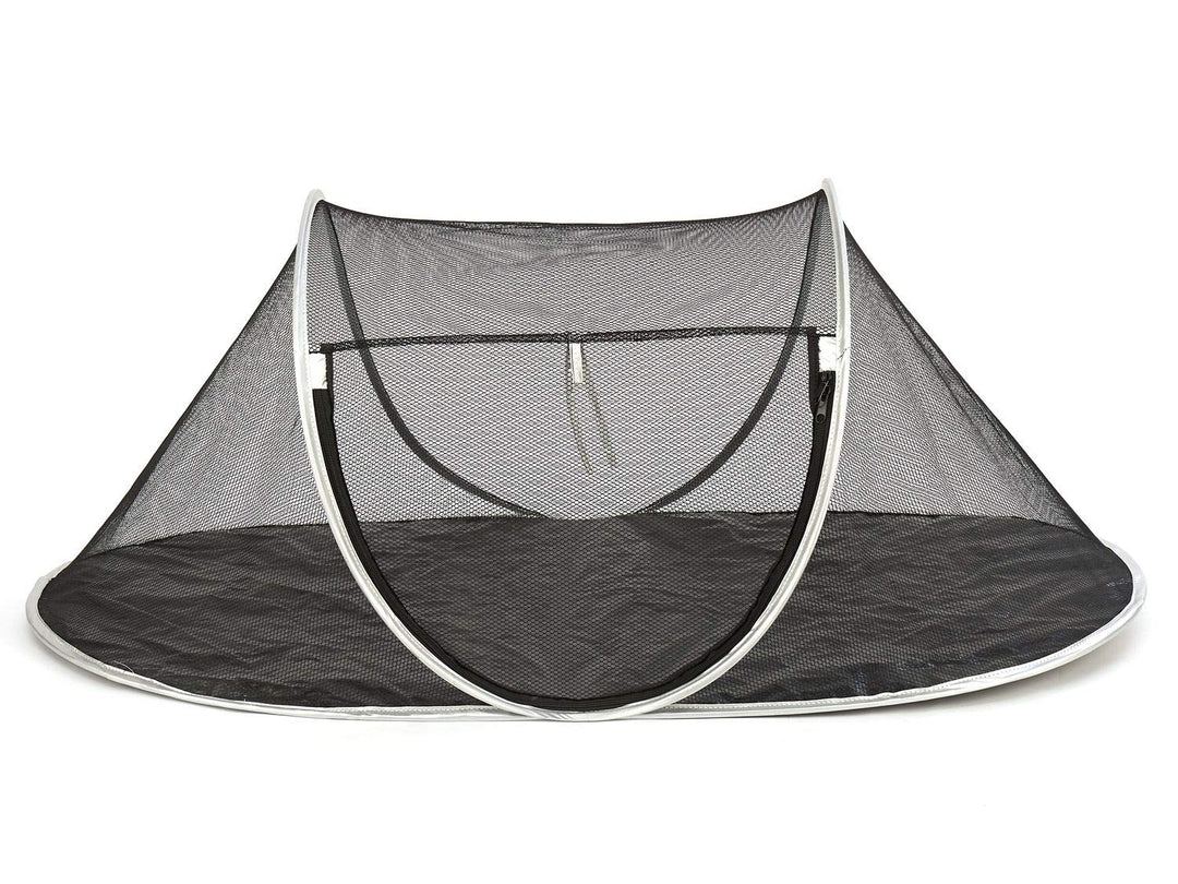 Cat Tent Pop Up House Outside Pet Enclosure Indoor Playpen Portable for Cats Small Dogs in Deck, Yard, Patio, Park, Camping, Travel Outdoor Summer (Black Net and Blue Edge)