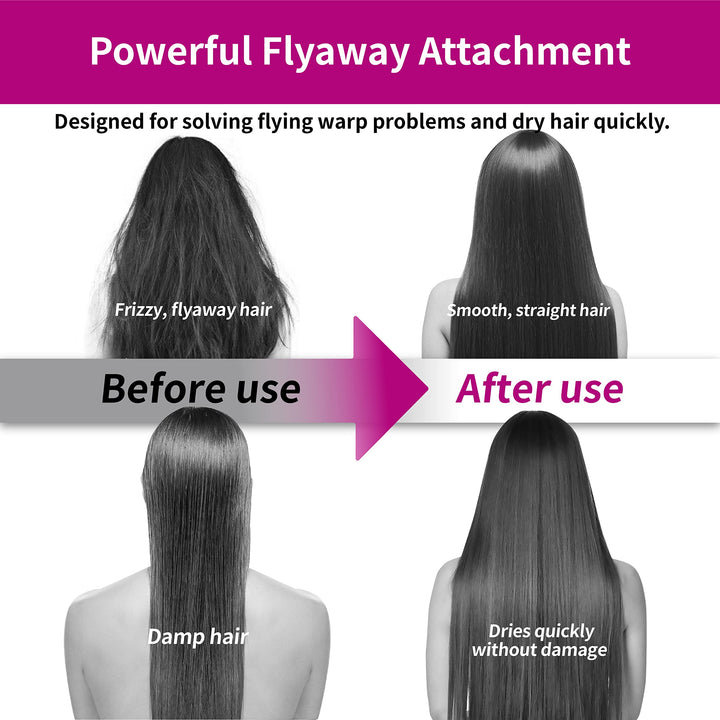 Hair Dryer Attachment, Anti-Flight Flyaway Compatible with Dyson Airwrap Styler HS01 HS05, Ionic Technology, Fast Drying, Fuchsia, Plastic, Heat Resistant, 2 Settings