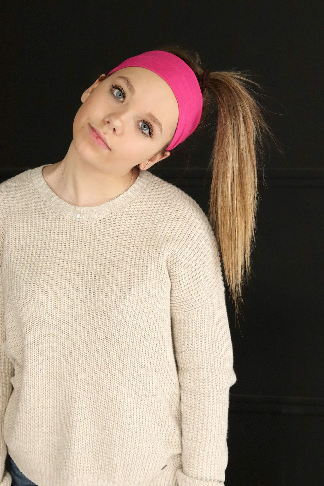 Tie Back Headbands Moisture Wicking Athletic Sports Head Band You Pick Colors (3 Pack ATD/B/R/B)