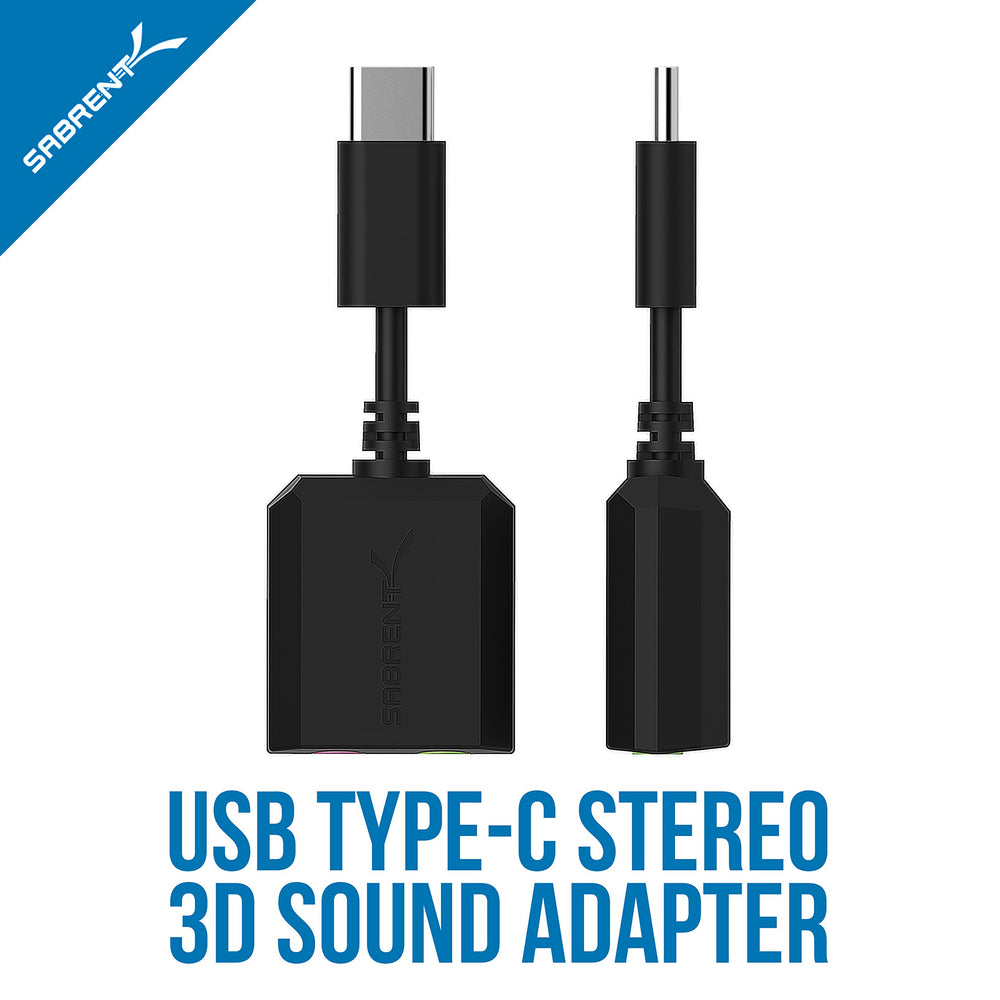 USB Type C External Stereo Sound Adapter for Windows and Mac. Plug and Play No Drivers Needed. (AU-MMSC)