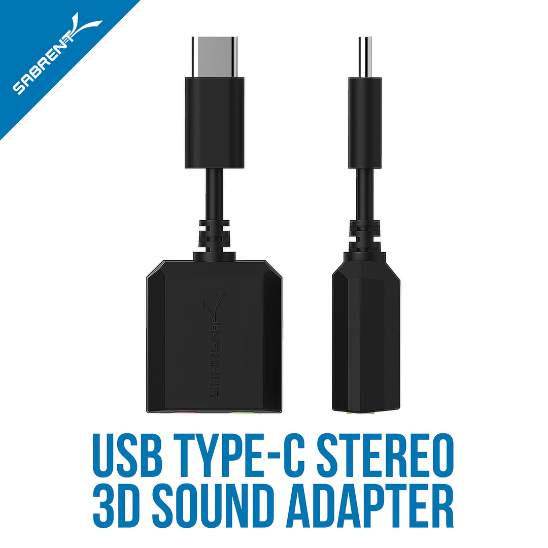 USB Type C External Stereo Sound Adapter for Windows and Mac. Plug and Play No Drivers Needed. (AU-MMSC)
