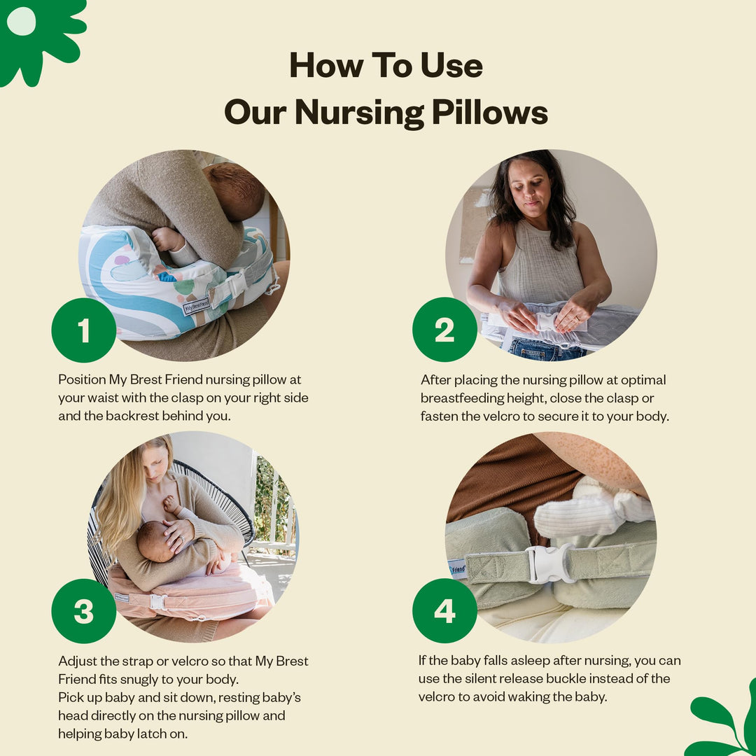 Original Nursing Pillow Cover - Slipcovers for Baby - Adjustable Fit, Easy Care, Durable - Original Nursing Pillow Not Included, Black and White Marina