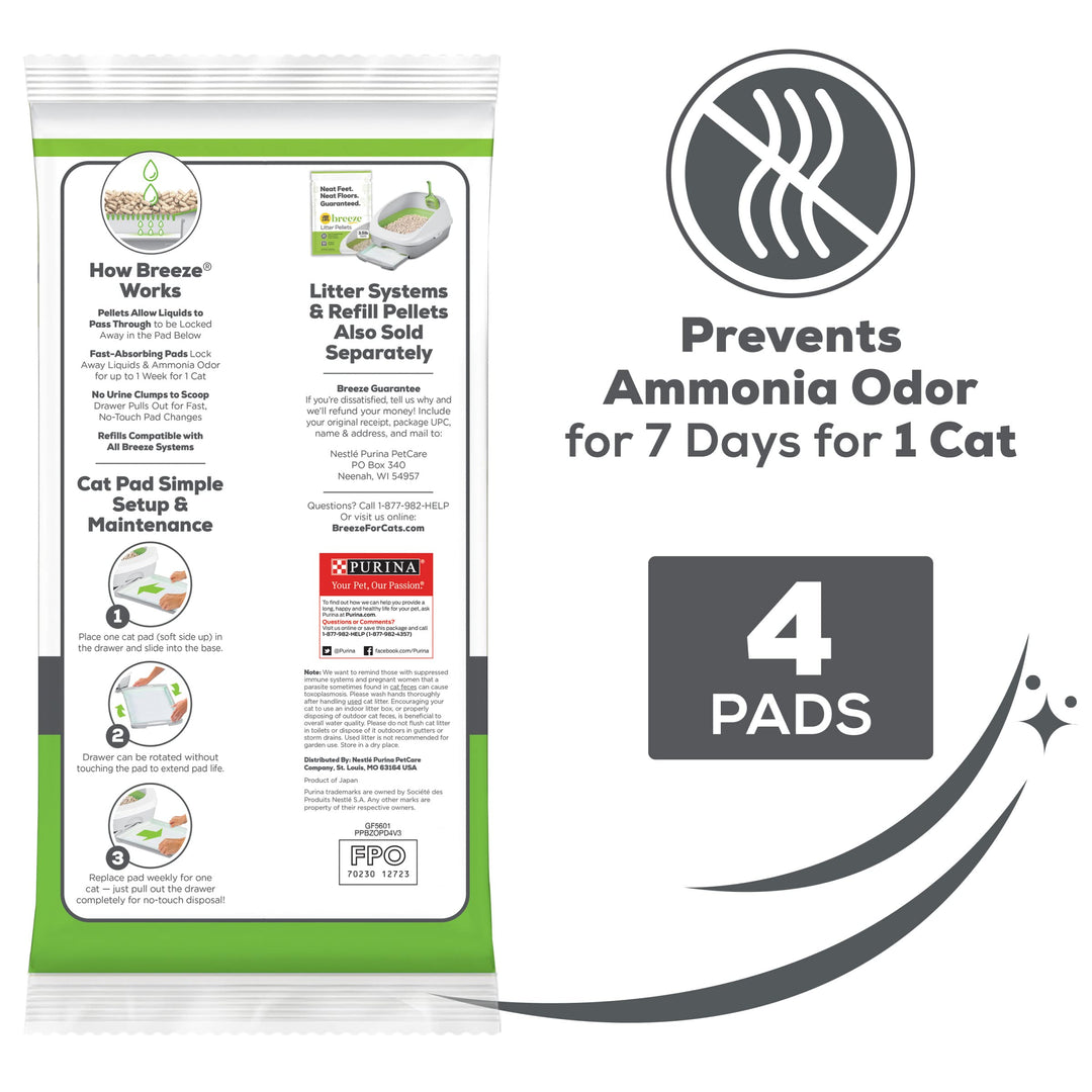 Purina Cat Litter Breeze Pads Spring Clean Fragranced Cat Litter Pads Refill Pack - (Pack of 10) 4 ct. Pouches