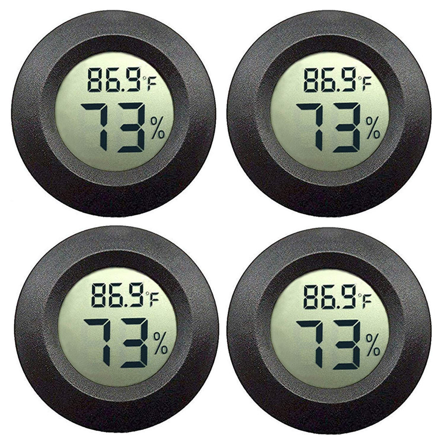 2 Pack Mini Digital Hygrometer Thermometer Gauge, Indoor Outdoor Temperature Humidity Meter for Greenhouse Humidors Incubators Reptile Terrarium Jars, Fahrenheit () or Celsius() (4)