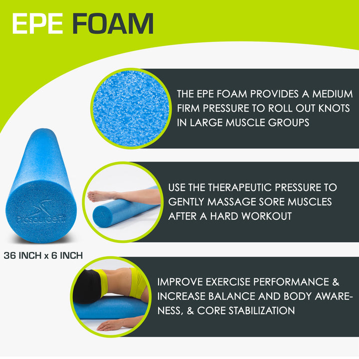 Flex Foam Rollers for Muscle Massage, Physical Therapy, Core & Balance Exercises Stabilization