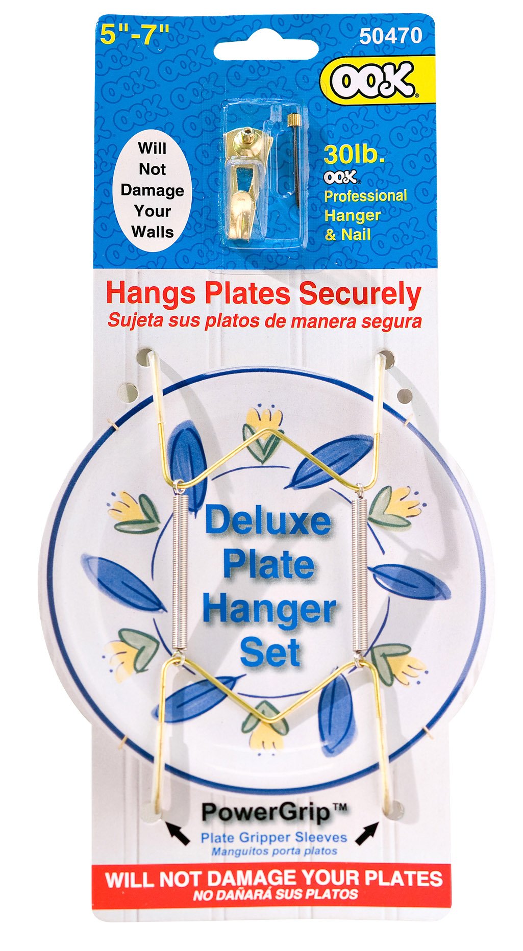 1 : OOK 50470 Deluxe Plate Hanger with Steel Pro Supports Up to 30 Pounds, 5-Inch to 7-Inch