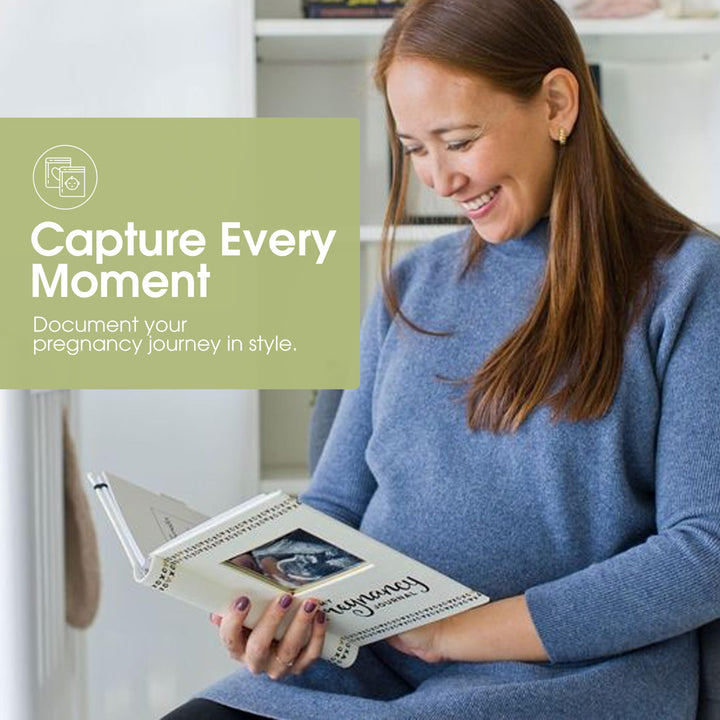 My Pregnancy Journal - 74-Page Memory Book and Photo Album, Gender Neutral Planner for Expecting Moms, Includes Milestone Sections and Ultrasound Photo Insert