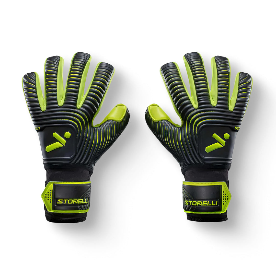 Silencer Sly Goalkeeper Gloves, Soccer Accessories, Sports Equipment, High-Impact Hand Protection with Removable Finger Spines, Unisex, Youth, Glove Bag Included, Black, Yellow, Size 11