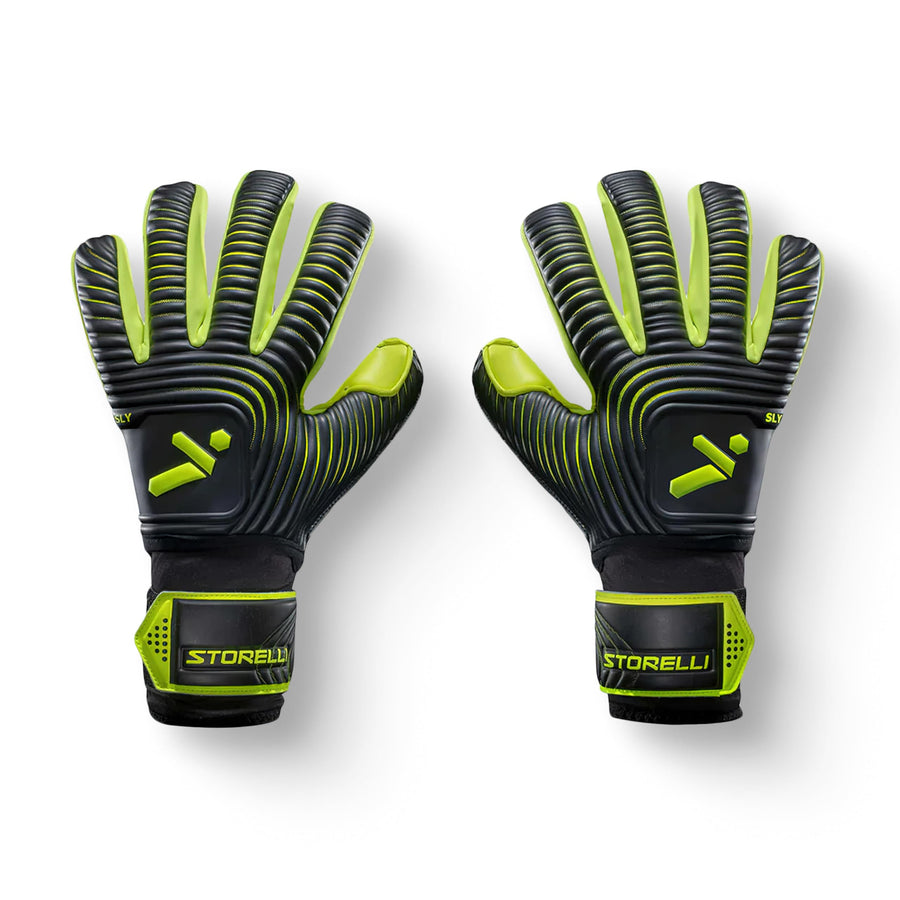Silencer Sly Goalkeeper Gloves, Soccer Accessories, Sports Equipment, High-Impact Hand Protection with Removable Finger Spines, Unisex, Youth, Glove Bag Included, Black, Yellow, Size 11