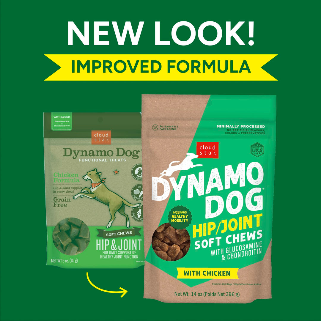 Dynamo Dog Hip & Joint Soft Chew Treats Chicken Formula - Grain Free - 14 oz (20132)