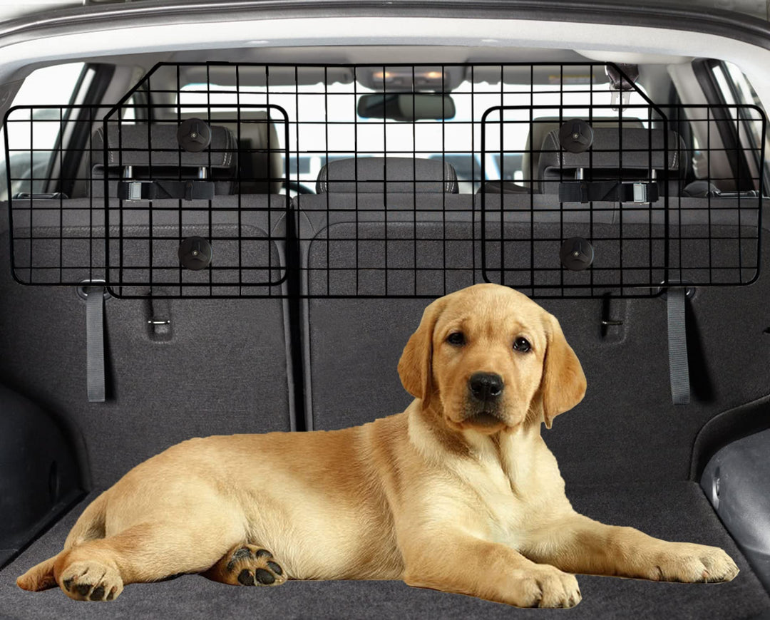 38-66.5 Inches Dog Car Barrier for SUVs, Van, Vehicles, Adjustable Large Pet Barriers, Universal Fit Heavy-Duty Wire Mesh Dog Guard, Pet Divider Gate for Truck Cargo Area, Safety Car Divider
