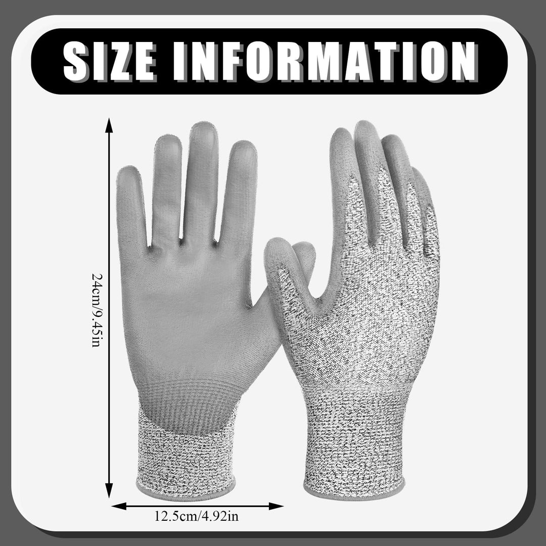 Level 5 Cut Resistant Gloves, 6 Count, Grey, Unisex, Protective Glove
