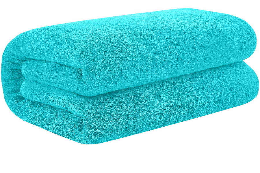 100% Cotton Premium Bath Sheets – 550 GSM (40x80 Inches) Highly Absorbent and Quick Dry Extra Large Luxury Bath Towels – Super Soft Towels for Bathroom, Hotel, Aqua Pack of 1