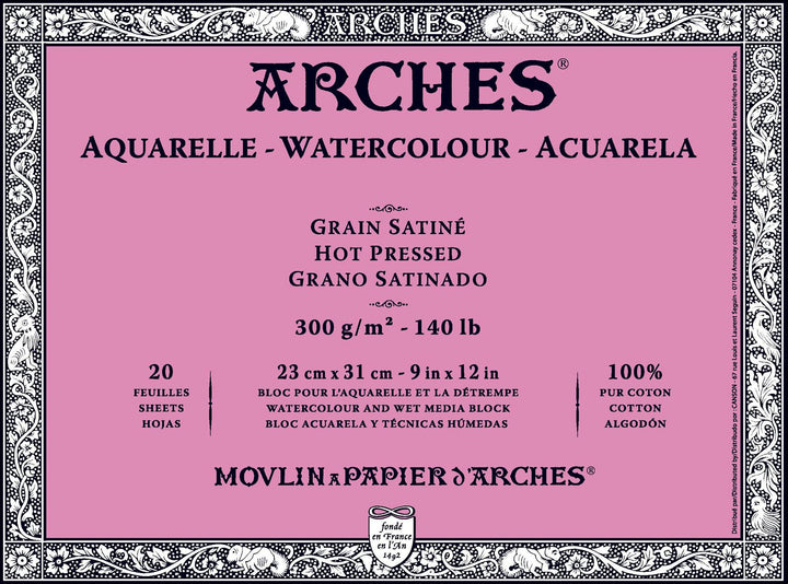 Canon Aquarelle Paper Block - 23cm x 31cm, Satine