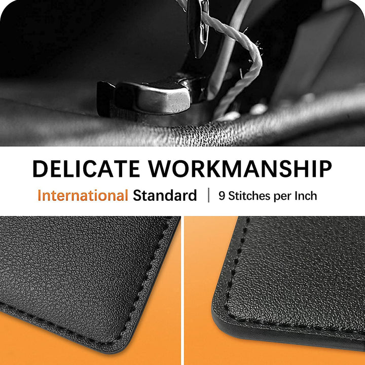 Phone Card Holder, Leather Phone Wallet Stick On, Card Holder for Back of Phone Credit Card Holder for Phone Case Compatible with Most of Cell Phone (iPhone, Samsung) - 2Pack Black