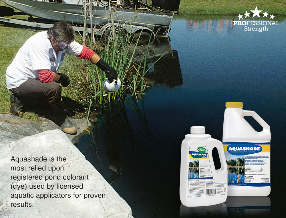 Aquashade 1-Gallon Pond Treatment – EPA-Approved Blue Dye for Weed & Algae Suppression | Eco-Friendly, Non-Toxic, and Safe for Aquatic Life, Livestock, and Wildlife