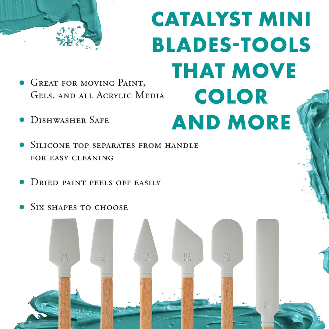 Artist Brush Catalyst Silicone Mini Blades, for Food Crafting, Ceramics, Plaster, and Heavy Acrylic Media, Mini Blade No. 4 White