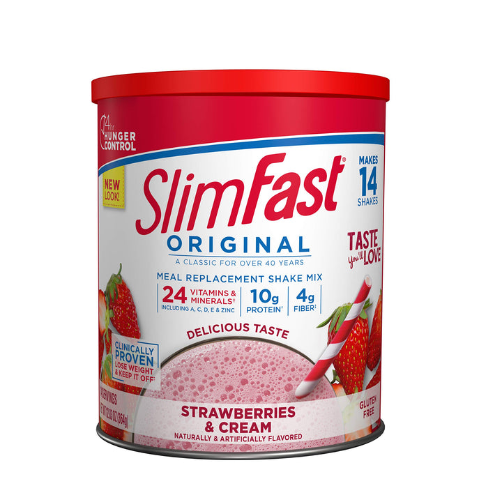 Slim Fast Original, Meal Replacement Shake Mix, Strawberries and Cream, 12.83 Ounce