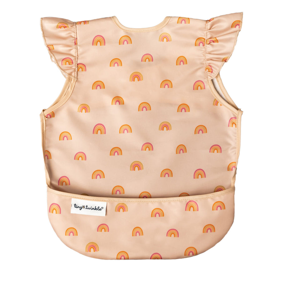Mess Proof Baby Bib - Waterproof Baby Apron - Machine Washable - PVC, BPA, & Phthalate Free - Great Travel Bib for Baby Eating - Baby Food Bibs (Boho Rainbow, Small 6-24 Months)