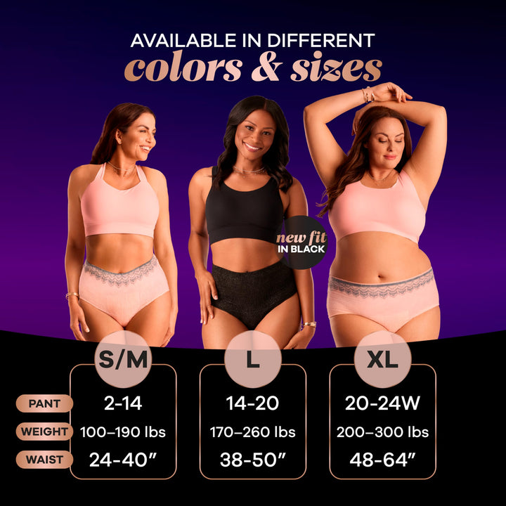 Boutique Incontinence Underwear for Women, Large, 10 Count (Packaging May Vary)