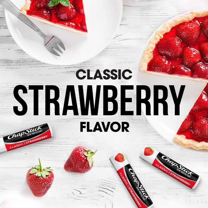 Classic Lip Balm, Triple Pack, Strawberry, 0.15oz