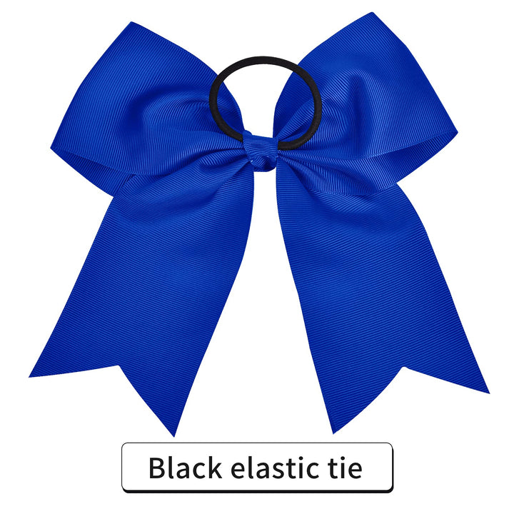 12PCS 8 Large Cheer Bow Blue Ponytail Holder Elastic Band Hair Ties Hair Bow Accessories for Cheerleading Teen Girls High School College Softball Competition Sports