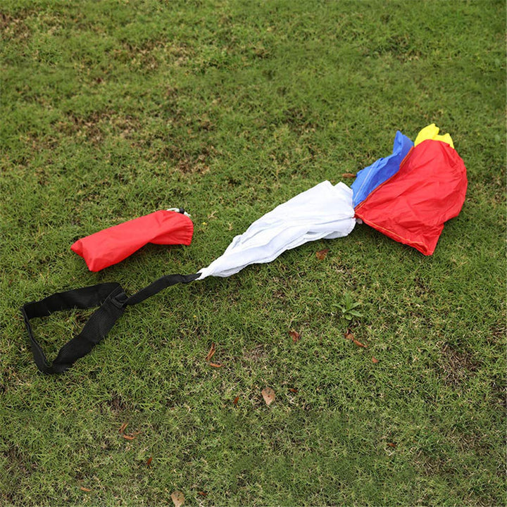 Multicolor Resistance Parachute - 43 inch Running Drag Chute with Adjustable Waist Strap for Kids Youth Power Speed Training