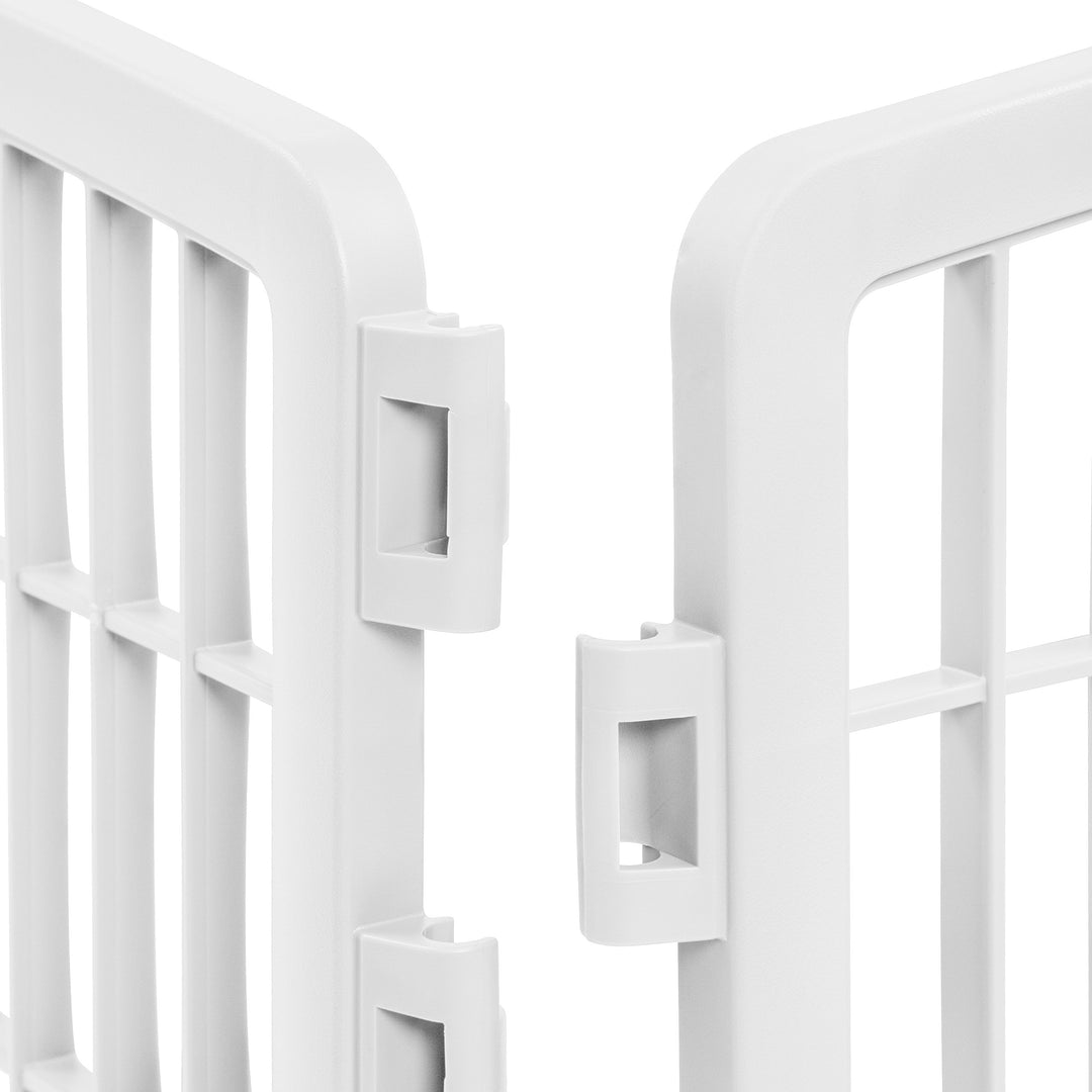 Dog Playpen Add-On Panels, 2-Panel 24 Pet Playpen, Puppy Playpen, Foldable, Customizable, White