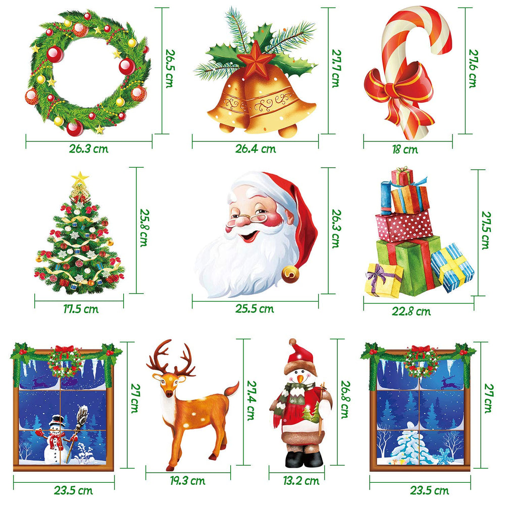 10 Pieces Christmas Cutouts Decoration Winter Cutouts with Glue Point Dots for Christmas Party Winter Bulletin Board Classroom School Home Window or Door