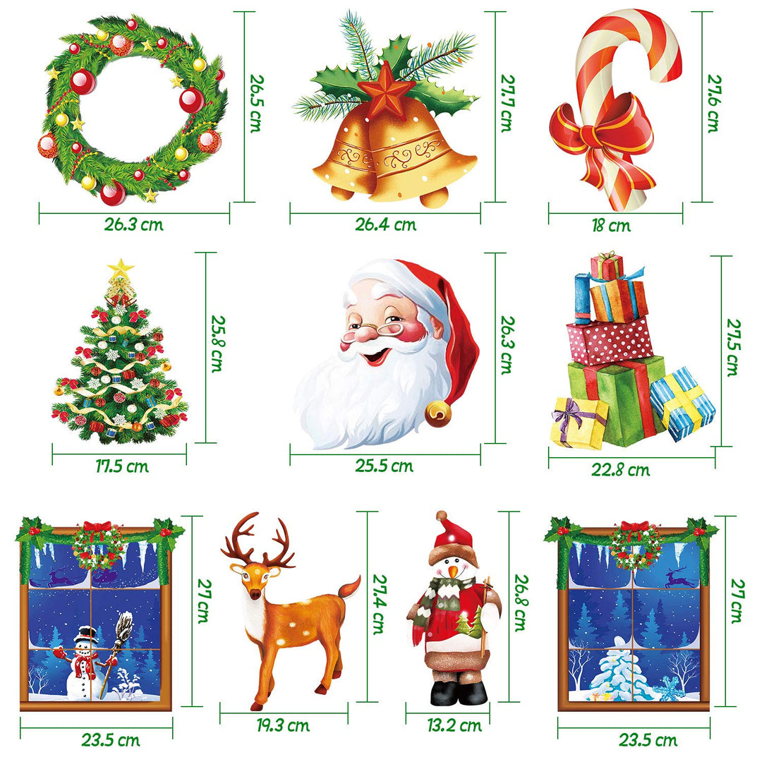10 Pieces Christmas Cutouts Decoration Winter Cutouts with Glue Point Dots for Christmas Party Winter Bulletin Board Classroom School Home Window or Door