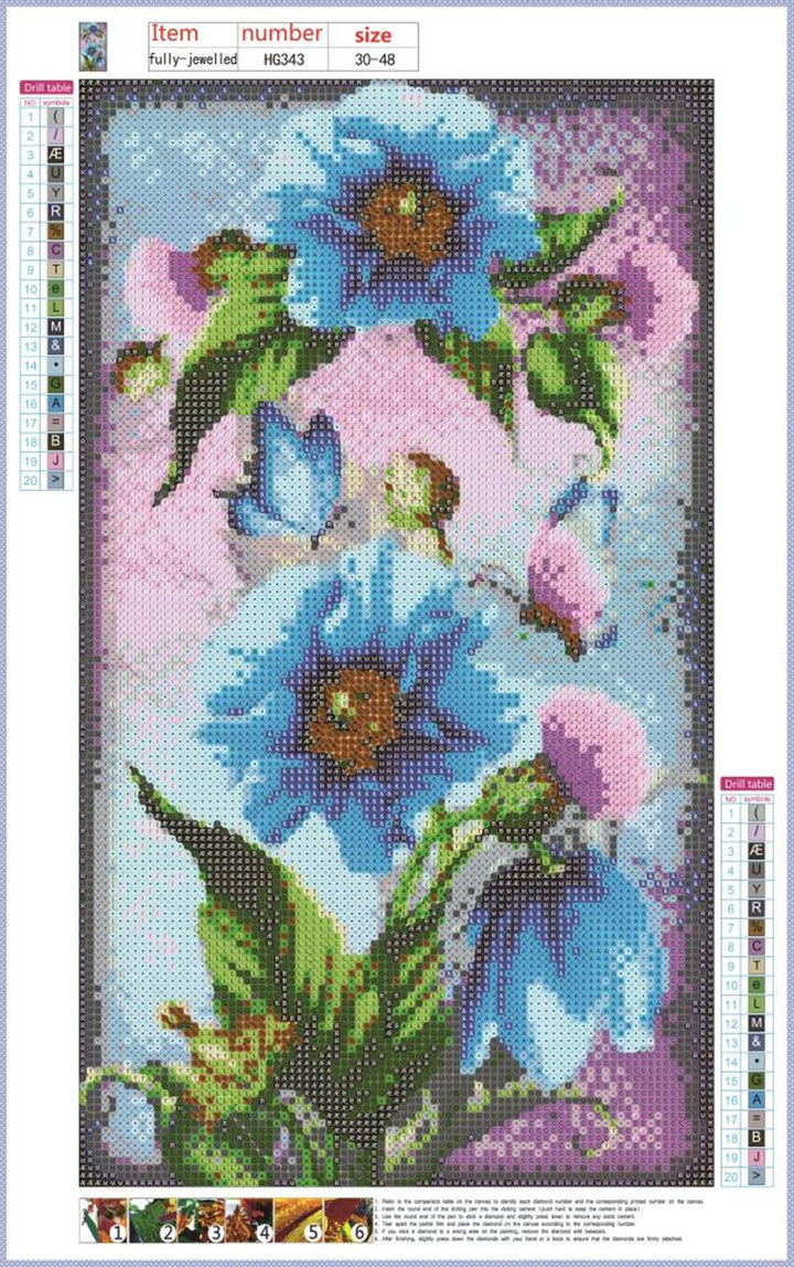 5D Diamond Painting Kit,5d Crystal Round Diamond Painting Morning Glory Rhinestone Embroidery Cross Stitch Kits Supply Arts Craft Canvas Wall Decor Stickers Home Decor 12x19 inches