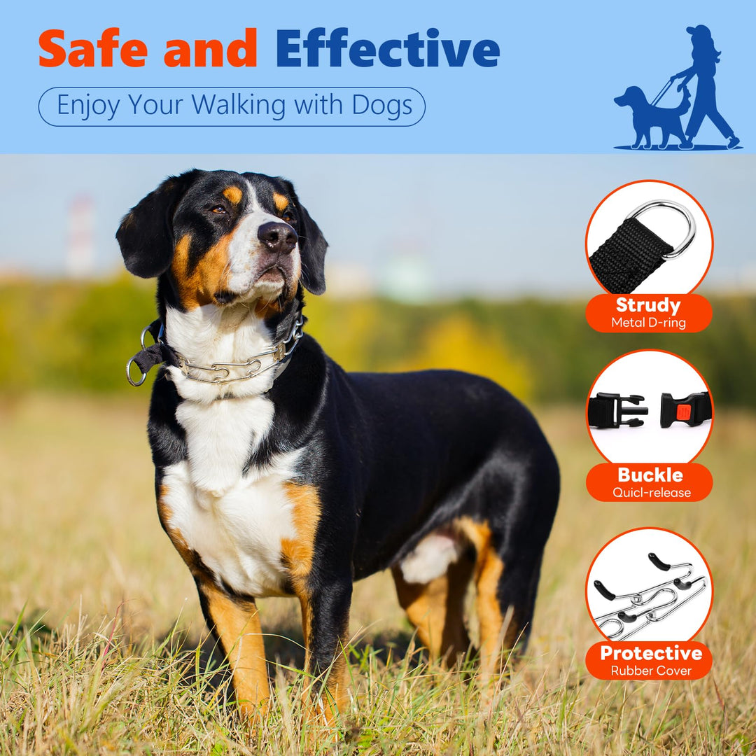 Dog Prong Collar, Adjustable Dog Training Pinch Collar with Quick Release Buckle for Small Medium Large Dogs(Packed with One Extra Links)