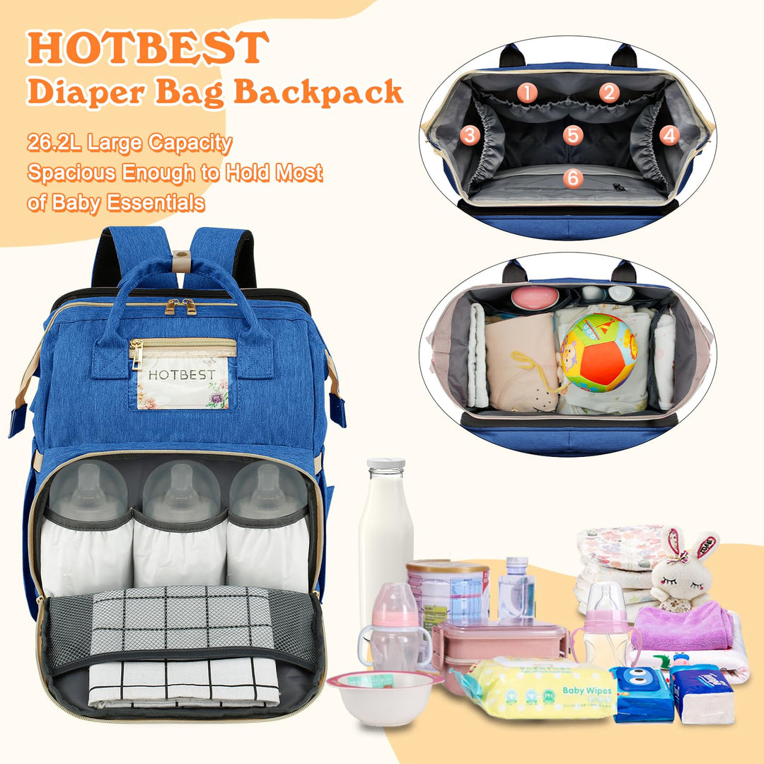 Diaper Bag Backpack, Haze Blue, Large