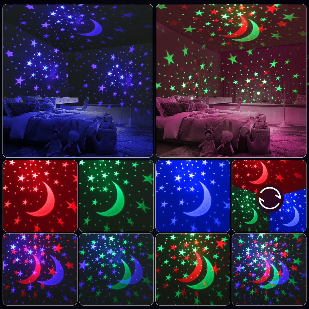 Baby Night Light Star Projector Night Light projector for Kids Room with Sound Machine White Noise Machine for Sleeping Soother Nursery Lamp 9 Natural Sounds 20 Lullabies Remote Control Timer