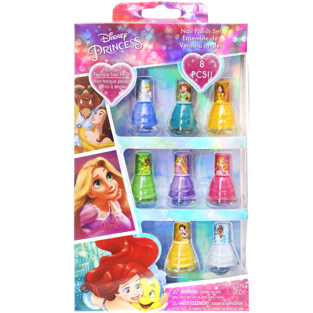 Townleygirl Disney Princess Peel-Off Nail Polish Gift Set for Kids (8), 8Count