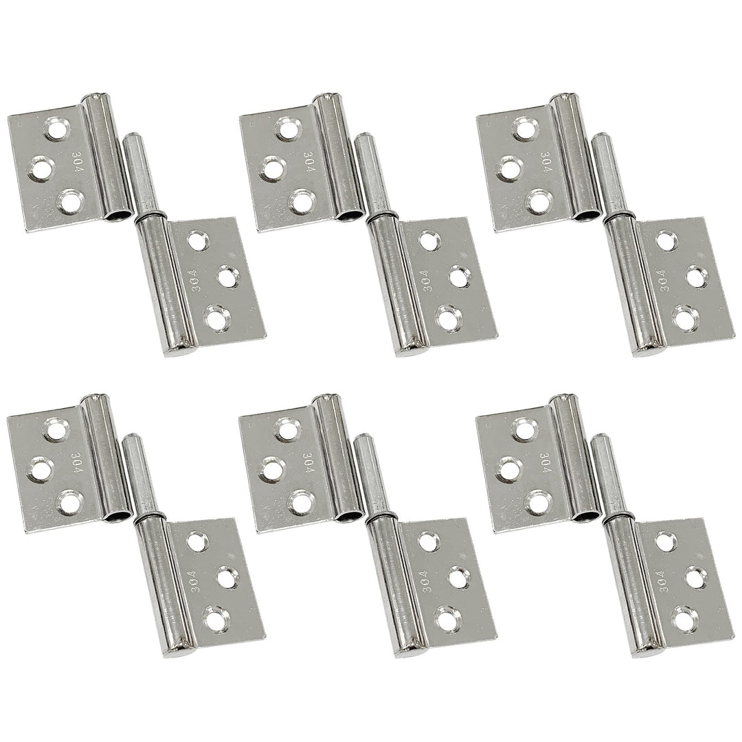 6pcs Lift Off Hinges 304 Stainless Steel Detachable 360 Degree Pivot Hinges Door Hinges (2-3/4 Length)