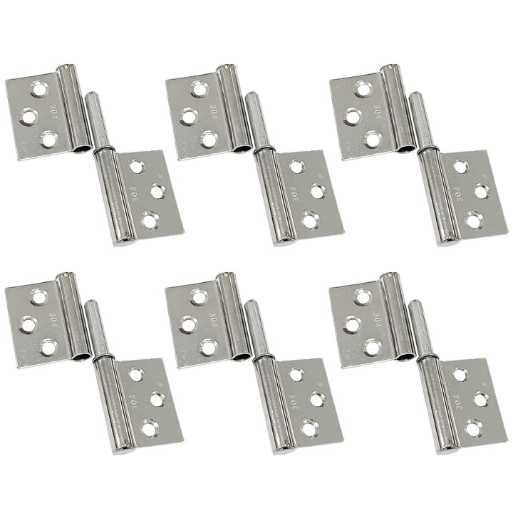 6pcs Lift Off Hinges 304 Stainless Steel Detachable 360 Degree Pivot Hinges Door Hinges (2-3/4 Length)