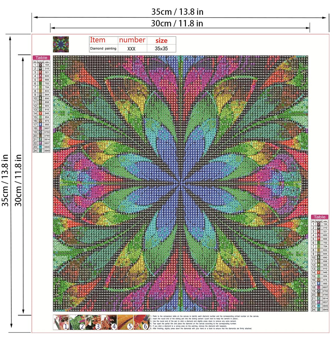 5D Mandala Diamond Painting Kits for Adults, DIY Diamond Art Full Drill Cross Stitch Embroidery Crafts for Home Decor (14 x 14 in) (Green) (PTM)
