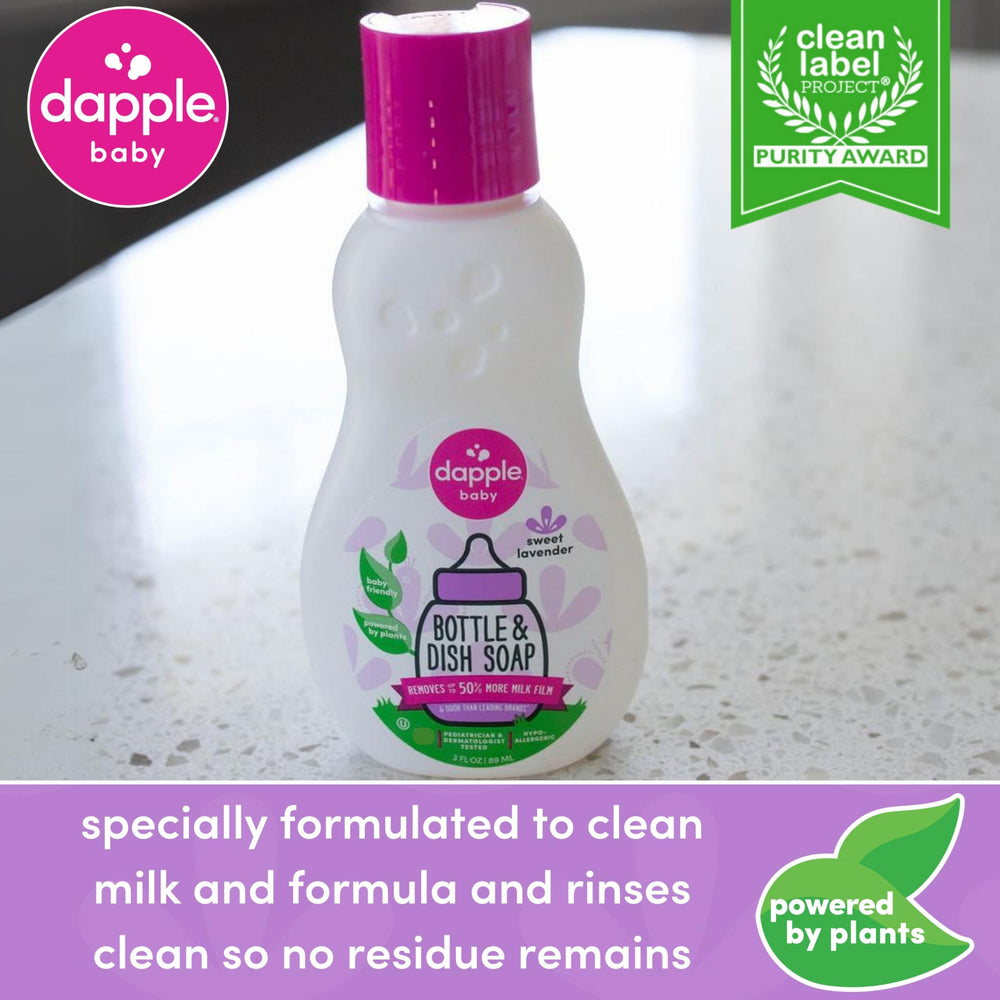 Baby Bottle Soap, Hypoallergenic Dish Soap for Baby Bottles, Powered by Plants, Travel Size, Lavender, 3 Fl Oz (Pack of 1)