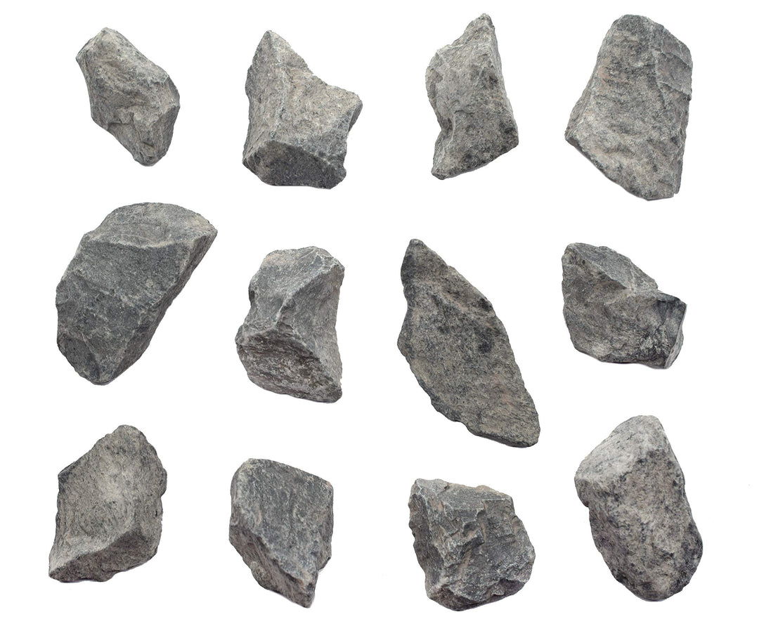 12PK Raw Gray Limestone, Sedimentary Rock Specimens - Approx. 1 - Geologist Selected & Hand Processed - Great for Science Classrooms - Class Pack