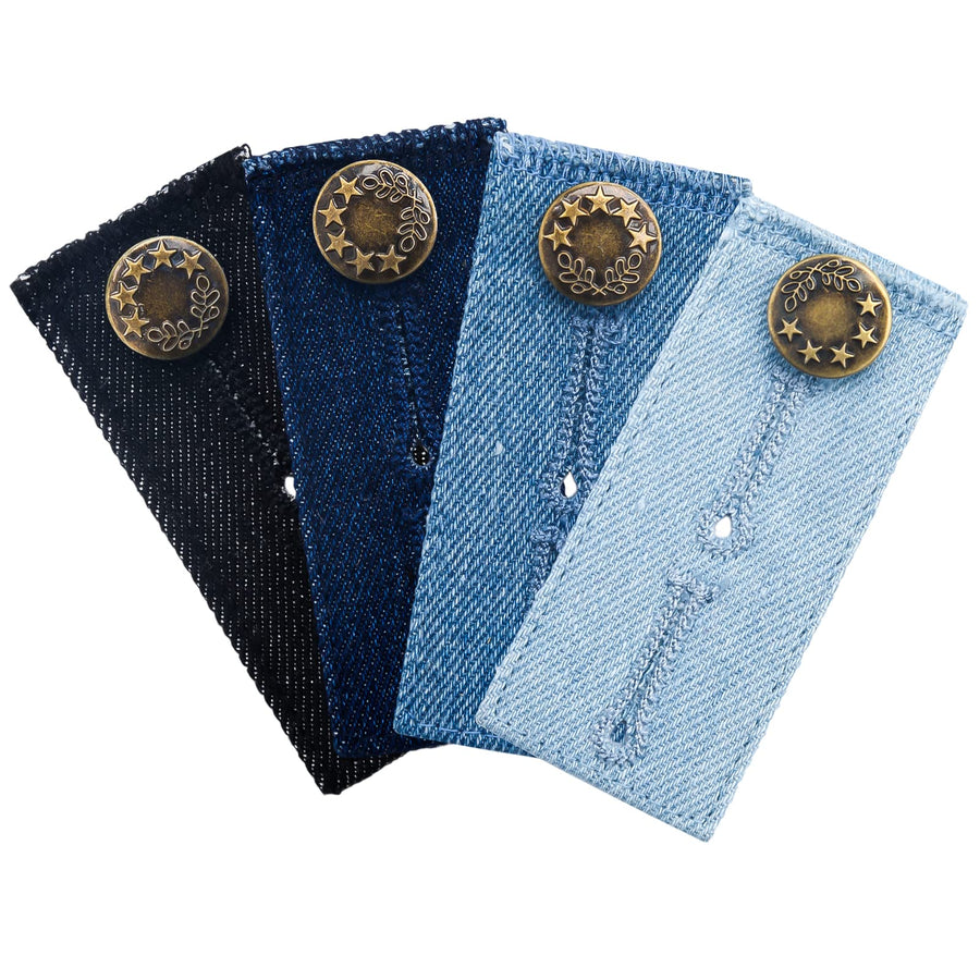 Set of 4 8.5 x 3.5 cm Extension Trousers for Pregnancy Men Women Jeans Trousers Skirts (4 Colours)