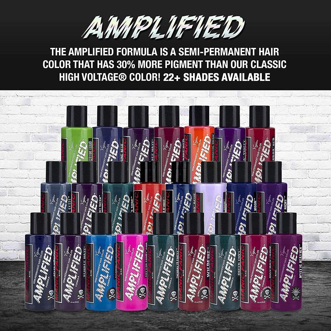 Rockabilly Blue Hair Dye - Amplified - Semi Permanent Strongest True Neutral Blue Hair Color For Dark or Light Hair – Vegan, PPD & Ammonia-Free (4oz)