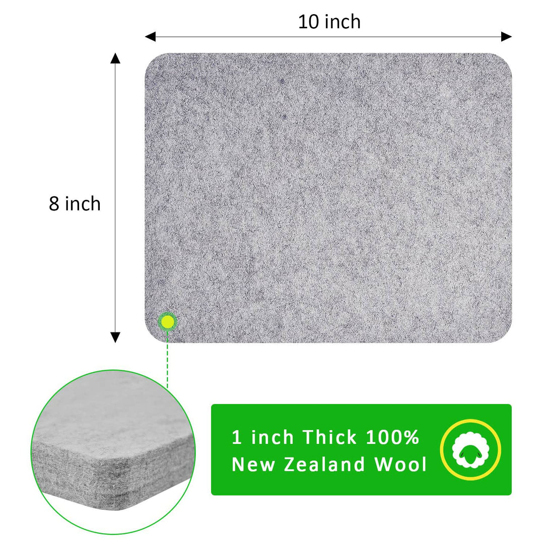 Needle Felting Pad,100% Natural Wool Needled Felting Mat, 8 x 10 x 1 inch Eco-Friendly Felting Block, Thick and Firm Needle Felting Base